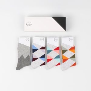 Mens Printed& Patterned Socks | 4 Pair Set